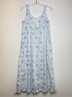 LAURA ASHLEY Vintage Floral Nightgown Slip Dress Cotton Like New Small S